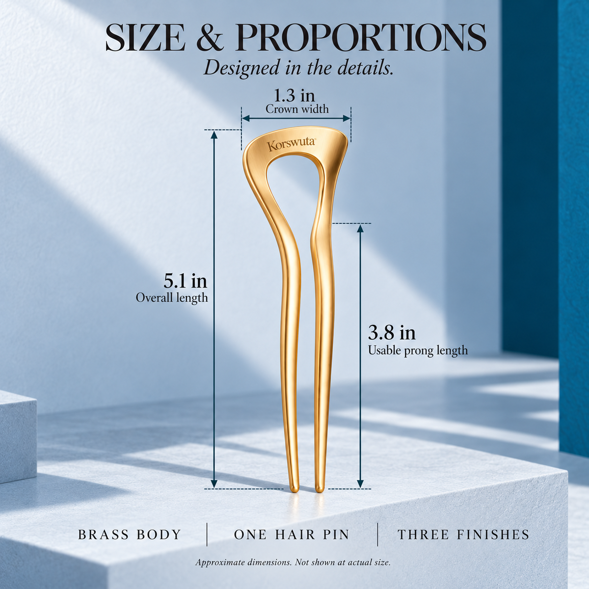 Korswuta™ Veyline Sculptural French Hair Pin — Metal U-Shaped Hair Fork for Women, Bun & Chignon Styling Accessory