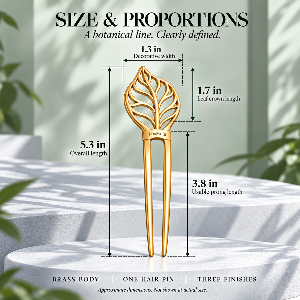 Korswuta™ Sylvane Leaf French Hair Pin — Openwork Metal U-Shaped Hair Fork for Women, Botanical Bun & Chignon Accessory